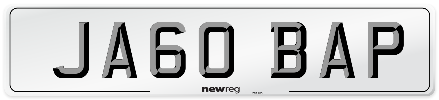 JA60 BAP Number Plate from New Reg